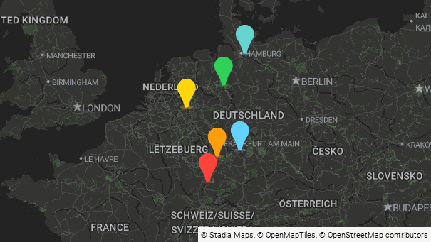 Map of company locations
