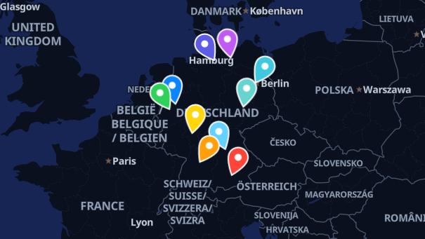 Map of company locations