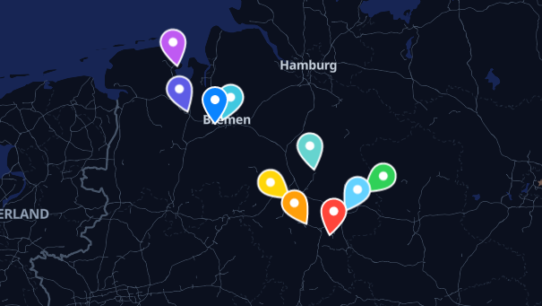Map of company locations