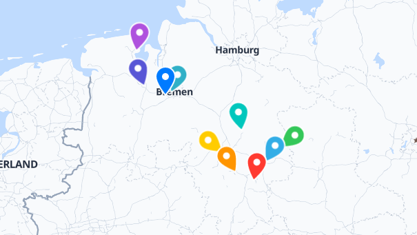 Map of company locations