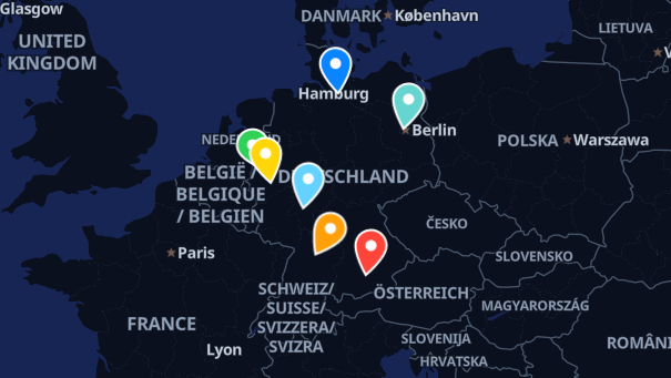 Map of company locations