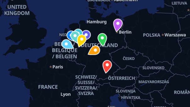 Map of company locations