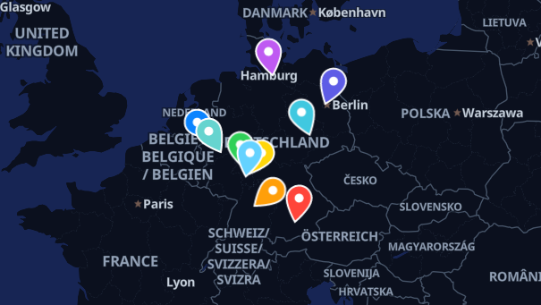 Map of company locations