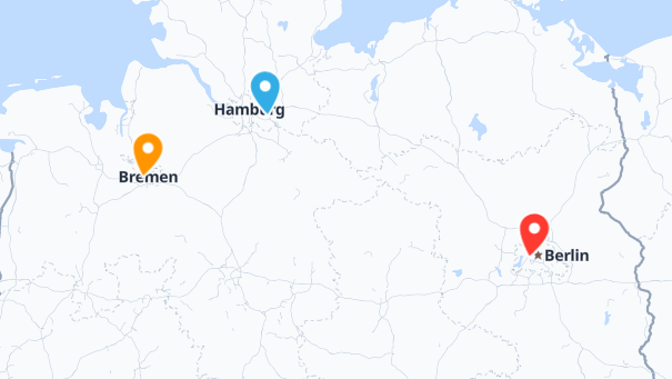 Map of company locations