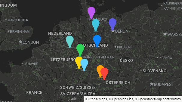 Map of company locations