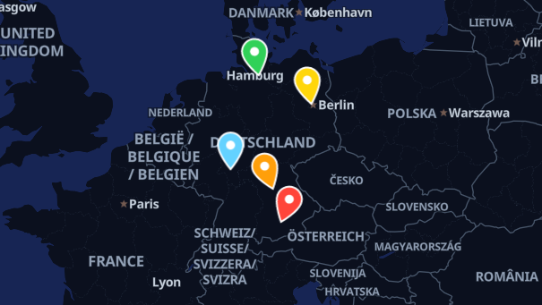 Map of company locations