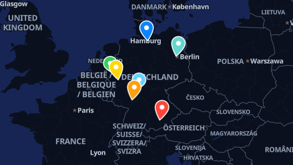 Map of company locations