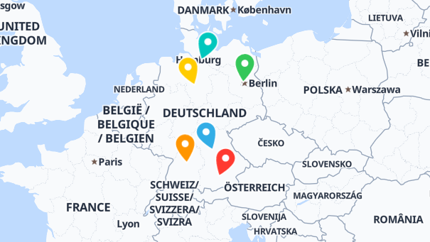 Map of company locations