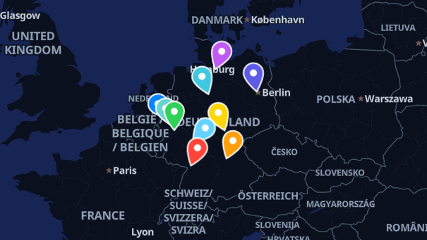 Map of company locations