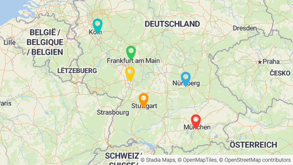 Map of company locations