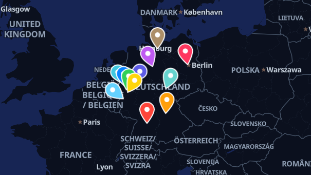 Map of company locations