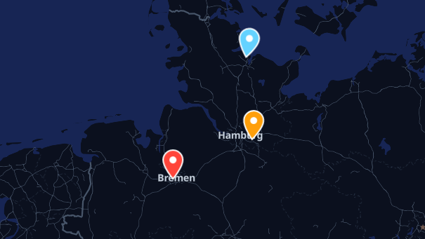 Map of company locations