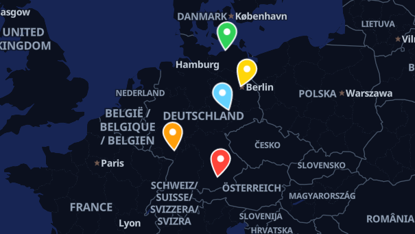 Map of company locations