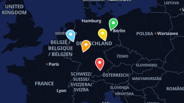 Map of company locations