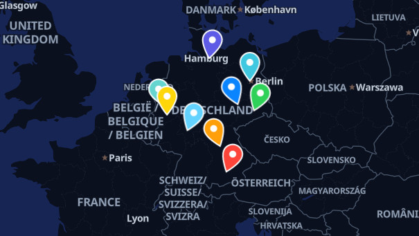 Map of company locations