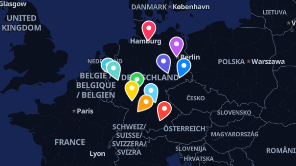 Map of company locations