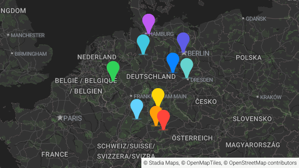 Map of company locations