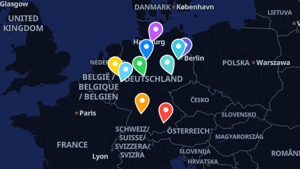 Map of company locations
