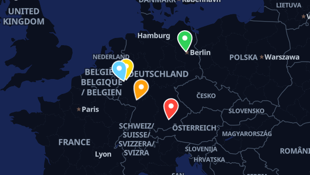 Map of company locations
