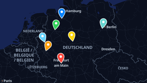 Map of company locations