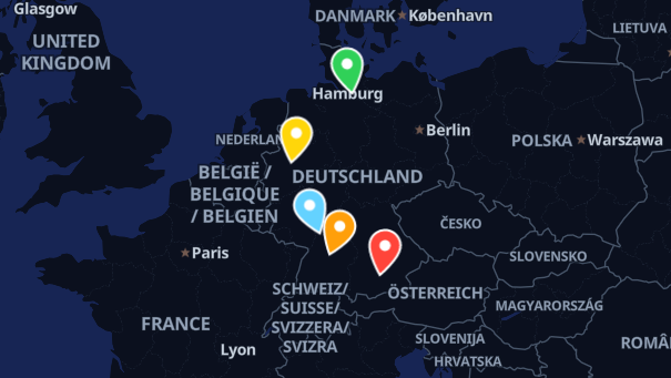 Map of company locations