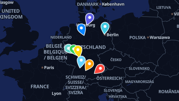 Map of company locations
