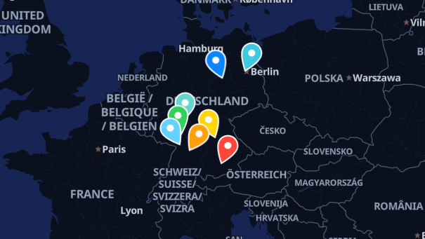 Map of company locations