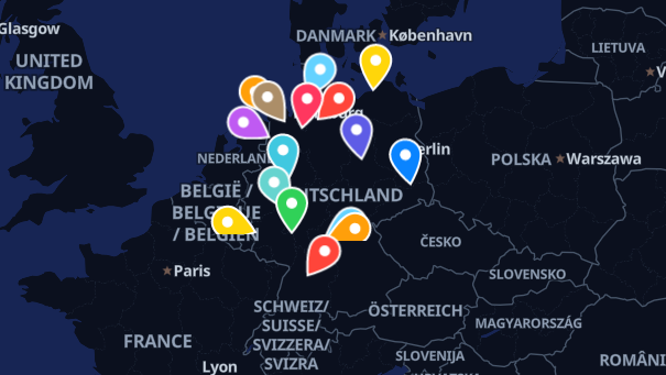 Map of company locations