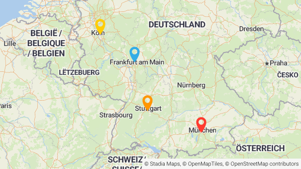 Map of company locations