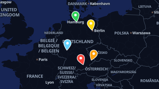 Map of company locations