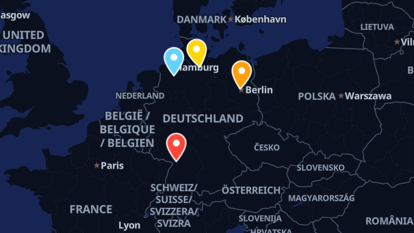 Map of company locations