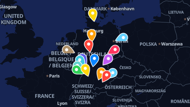 Map of company locations