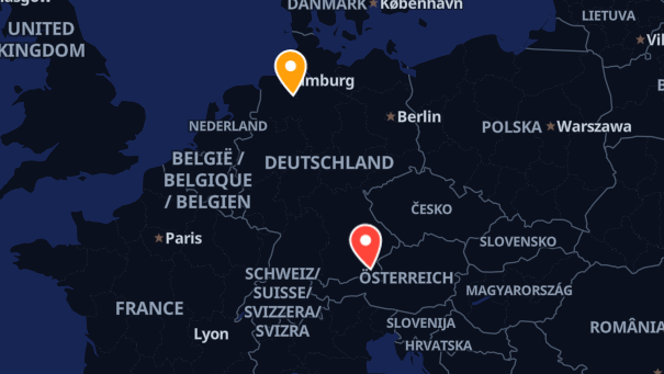 Map of company locations