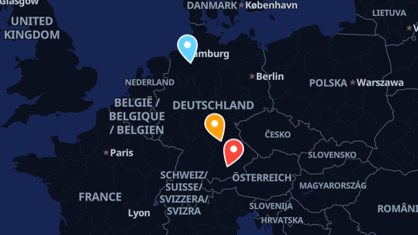 Map of company locations