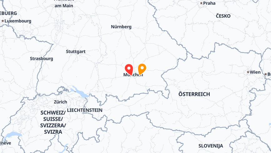 Map of the job locations