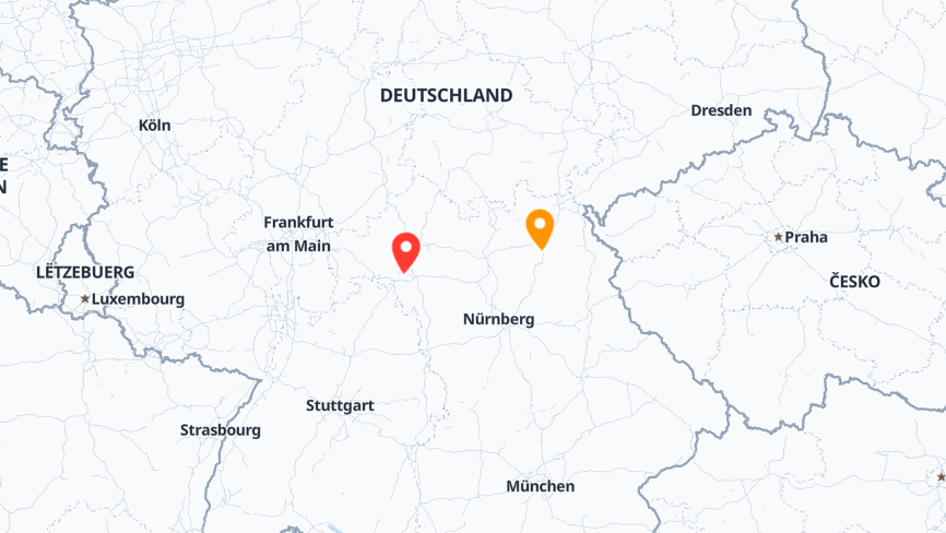 Map of the job locations