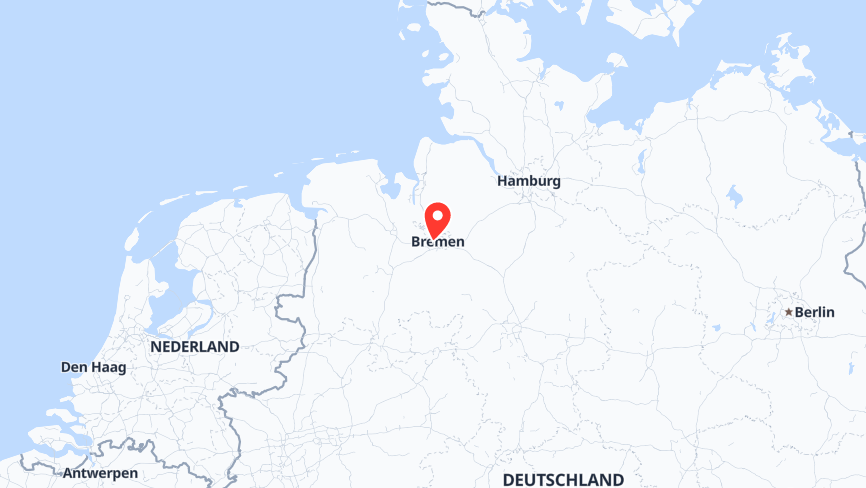 Map of the job locations