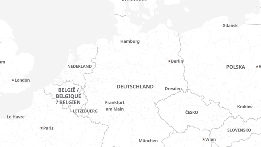 Map of the locations of entero AG