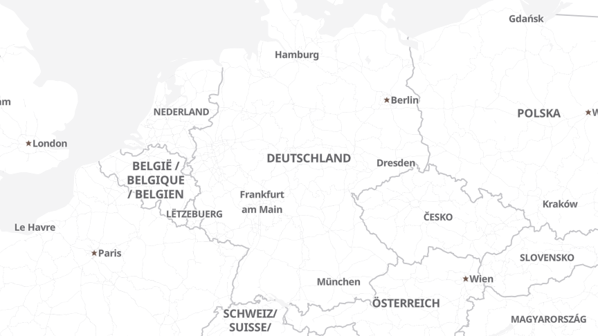 Map of the locations of Vision Gmbh