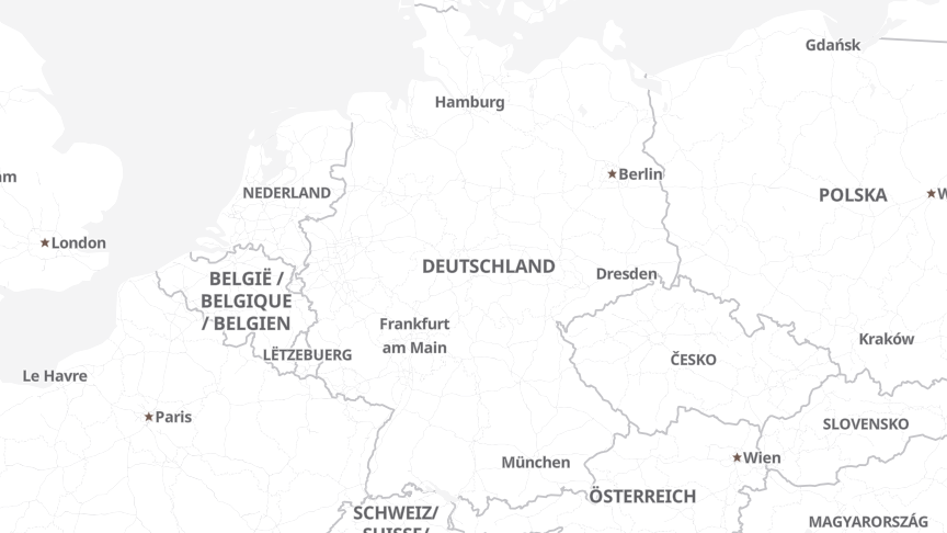 Map of the job locations