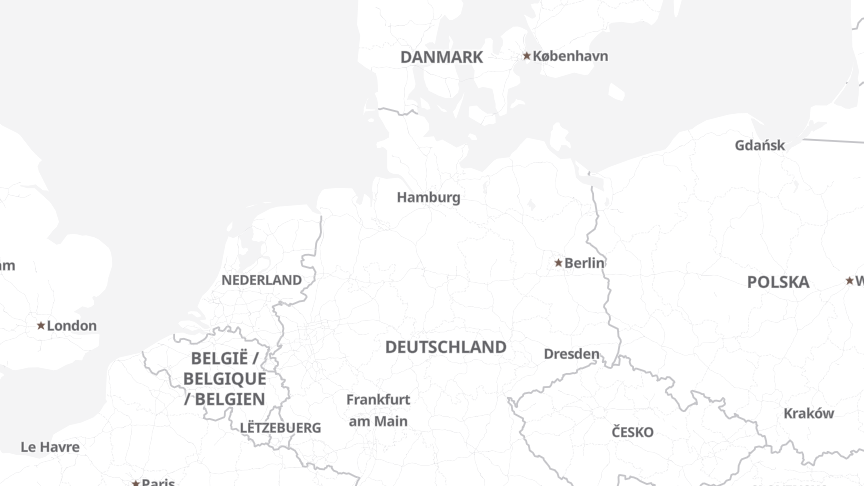 Map of the job locations