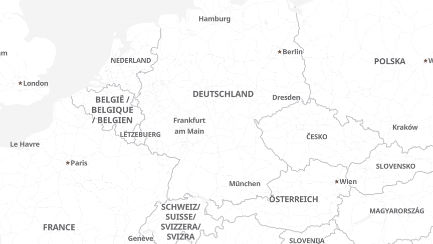 Map of the locations of Aesculap AG