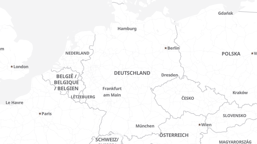 Map of the job locations