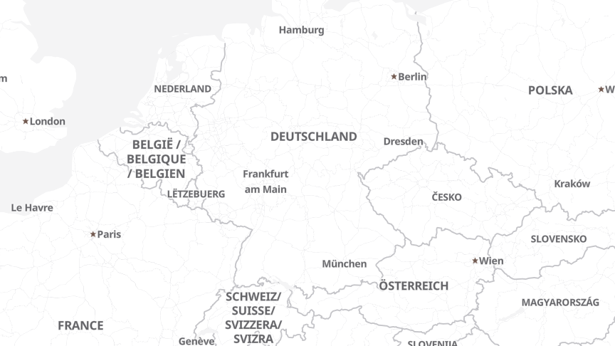 Map of the job locations