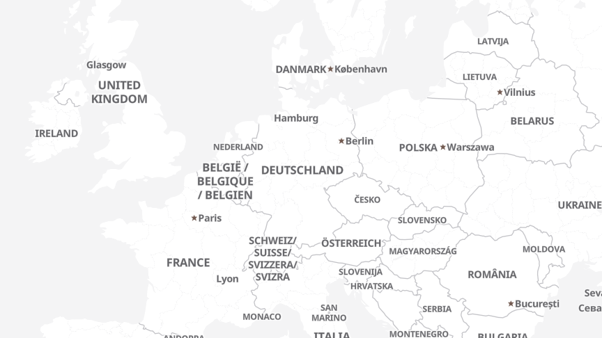 Map of the locations of E.ON