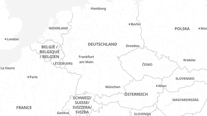 Map of the locations of ETO GRUPPE