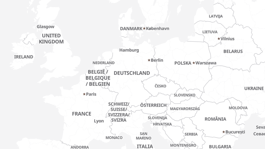 Map of the locations of Pharmatechnik