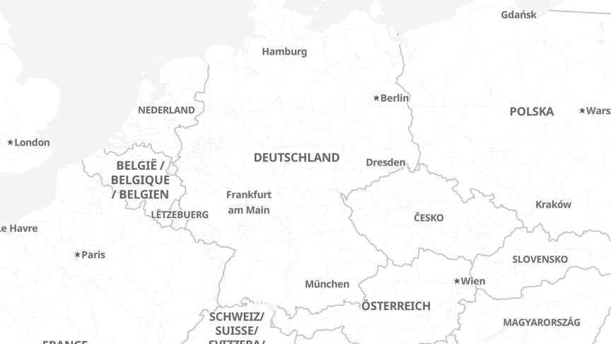 Map of the job locations