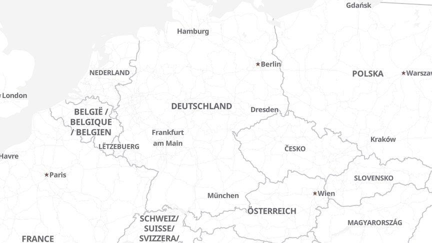 Map of the locations of Landesbank Baden-Württemberg