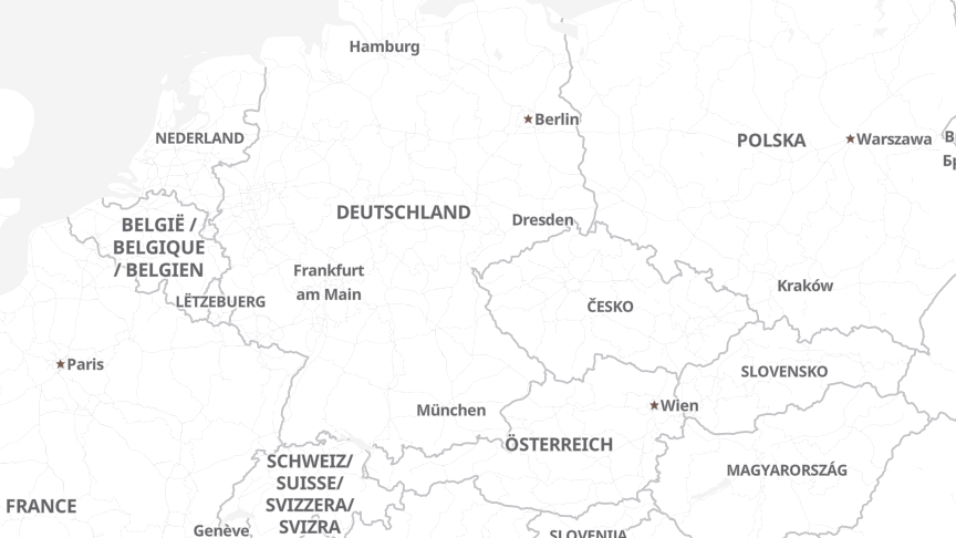 Map of the job locations